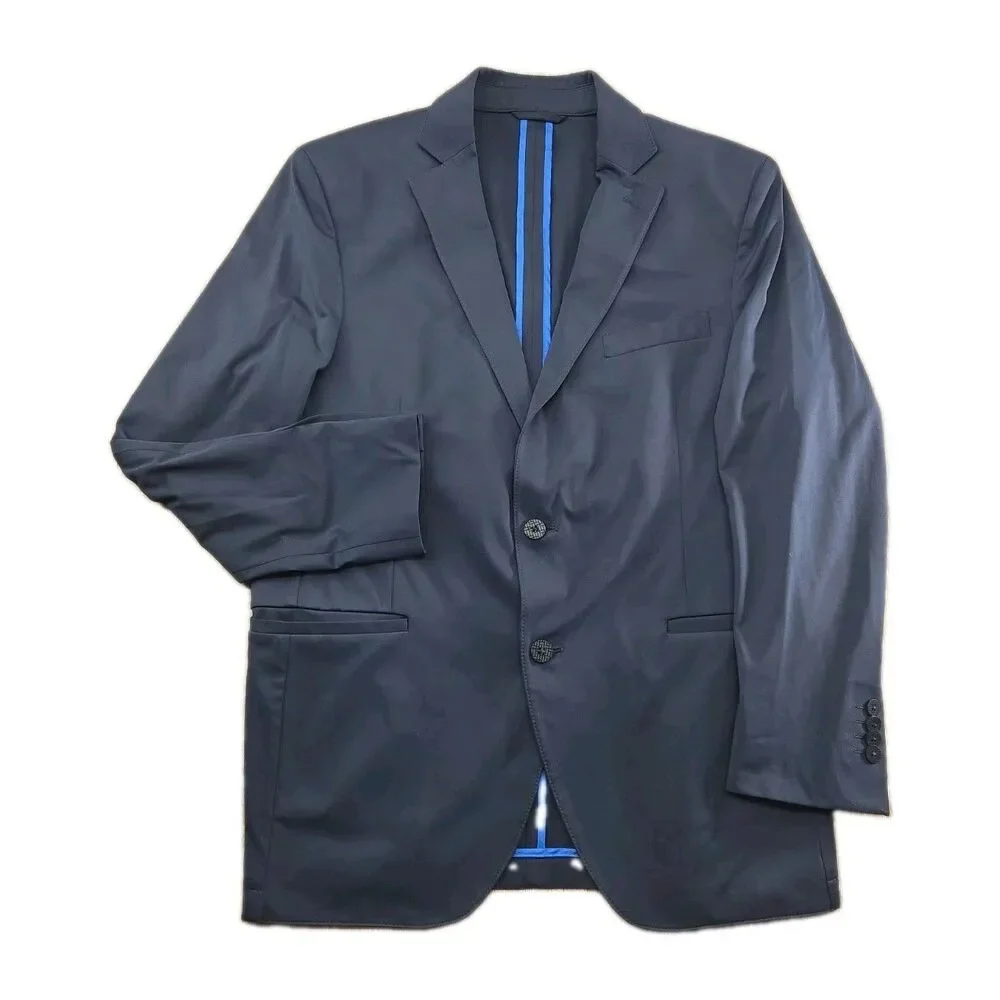 Men Twillory Tailored Fit Technical Fabric Suit Set Navy 42R Sport Blazer 34x31